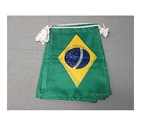 AZ FLAG Ghirlanda 12 Metri 20 Bandiere Brasile 45x30cm - Bandiera Brasiliana 30 x 45 cm - Festone BANDIERINE