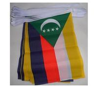AZ FLAG Ghirlanda 12 Metri 20 Bandiere Comore 45x30cm - Bandiera COMORIANA 30 x 45 cm - Festone BANDIERINE
