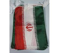 AZ FLAG Ghirlanda 12 Metri 20 Bandiere Iran 45x30cm - Bandiera IRANIANA 30 x 45 cm - Festone BANDIERINE
