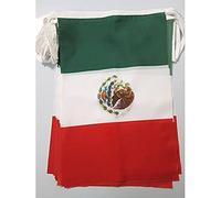 AZ FLAG Ghirlanda 12 Metri 20 Bandiere Messico 45x30cm - Bandiera Messicana 30 x 45 cm - Festone BANDIERINE
