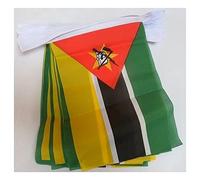 GHIRLANDA 12 metri 20 BANDIERE MOZAMBICO 45x30cm - BANDIERA MOZAMBICANA 30 x 45 cm - FESTONE BANDIERINE - AZ FLAG