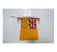 AZ FLAG Ghirlanda 12 Metri 20 Bandiere Niue 45x30cm - Bandiera NEOZELANDESE 30 x 45 cm - Festone BANDIERINE