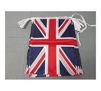 AZ FLAG Ghirlanda 12 Metri 20 Bandiere Regno Unito 45x30cm - Bandiera Britannica - Inglese - UK 30 x 45 cm - Festone BANDIERINE