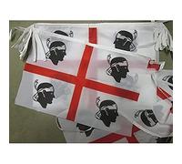 GHIRLANDA 12 metri 20 BANDIERE SARDEGNA 45x30cm - BANDIERA SARDA - ITALIA 30 x 45 cm - FESTONE BANDIERINE - AZ FLAG
