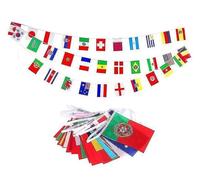 AZ FLAG Ghirlanda 12 Metri 32 Bandiere Coppa del Mondo di Calcio Qatar 2022 30x20cm - Bandiera Campionato Mondiale Football 20 x 30 cm - Festone BANDIERINE