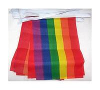 GHIRLANDA 3 metri 10 BANDIERE ARCOBALENO 21x15cm - BANDIERA GAY - RAINBOW FLAG 15 x 21 cm - FESTONE BANDIERINE - AZ FLAG