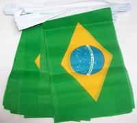 GHIRLANDA 3 metri 10 BANDIERE BRASILE 21x15cm - BANDIERA BRASILIANA 15 x 21 cm - FESTONE BANDIERINE - AZ FLAG