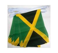 GHIRLANDA 4 metri 20 BANDIERE GIAMAICA 15x10cm - BANDIERA GIAMAICANA 10 x 15 cm - FESTONE BANDIERINE - AZ FLAG