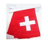 GHIRLANDA 4 metri 20 BANDIERE SVIZZERA 15x10cm - BANDIERA SVIZZERA 10 x 15 cm - FESTONE BANDIERINE - AZ FLAG
