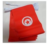 AZ FLAG Ghirlanda 4 Metri 20 Bandiere Tunisia 15x10cm - Bandiera TUNISINA 10 x 15 cm - Festone BANDIERINE