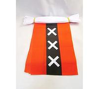 AZ FLAG Ghirlanda 6 Metri 20 Bandiere Amsterdam 21x15cm, Bandiera Olandese - Paesi Bassi 15 x 21 cm - Festone Bandierine