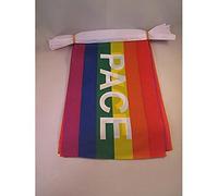 AZ FLAG Ghirlanda 6 Metri 20 Bandiere Arcobaleno Pace 21x15cm, Bandiera Pace - Rainbow Flag 15 x 21 cm - Festone Bandierine