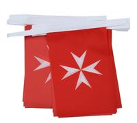 AZ FLAG Ghirlanda 6 Metri 20 Bandiere Attività Sovrano Ordine Di Malta 21x15cm, Bandiera San Giovanni Di Gerusalemme 15 x 21 cm - Festone Bandierine