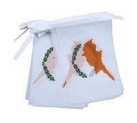 AZ FLAG Ghirlanda 6 Metri 20 Bandiere Cipro 21x15cm - Bandiera CIPRIOTA 15 x 21 cm - Festone BANDIERINE