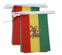 GHIRLANDA 6 metri 20 BANDIERE ETIOPIA CON LEONE 21x15cm - BANDIERA ETIOPE 15 x 21 cm - FESTONE BANDIERINE - AZ FLAG