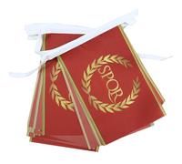 GHIRLANDA 6 metri 20 BANDIERE IMPERO ROMANO 21x15cm - BANDIERA SPQR 15 x 21 cm - FESTONE BANDIERINE - AZ FLAG