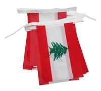 GHIRLANDA 6 metri 20 BANDIERE LIBANO 21x15cm - BANDIERA LIBANESE 15 x 21 cm - FESTONE BANDIERINE - AZ FLAG