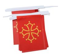 AZ FLAG Ghirlanda 6 Metri 20 Bandiere Midi-Pirenei - Occitania 21x15cm, Bandiera Midi-Pyrénées - Occitanie In Francia 15 x 21 cm - Festone Bandierine