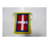 GHIRLANDA 6 metri 20 BANDIERE PIEMONTE 21x15cm - BANDIERA PIEMONTESE - REGIONE ITALIA 15 x 21 cm - FESTONE BANDIERINE - AZ FLAG