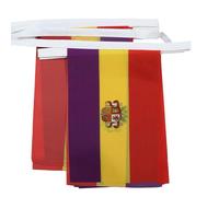 AZ FLAG Ghirlanda 6 Metri 20 Bandiere Repubblica Spagnola Con Stemma 21x15cm, Bandiera Spagna Repubblicana 15 x 21 cm - Festone Bandierine
