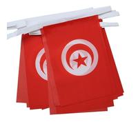 GHIRLANDA 6 metri 20 BANDIERE TUNISIA 21x15cm - BANDIERA TUNISINA 15 x 21 cm - FESTONE BANDIERINE - AZ FLAG