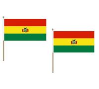 AZ FLAG Pacco 10 Bandiere Bolivia 45x30cm con Asta di Legno - Bandiera BOLIVIANA 30 x 45 cm