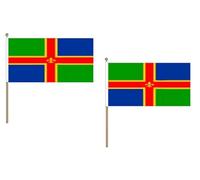 AZ FLAG Pacco 10 Bandiere CONTEA di Lincolnshire 45x30cm con Asta di Legno - Bandiera County of LINCS. - Inghilterra 30 x 45 cm