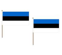 AZ FLAG Pacco 10 Bandiere Estonia 45x30cm con Asta di Legno - Bandiera ESTONE 30 x 45 cm