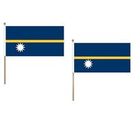 AZ FLAG Pacco 10 Bandiere Nauru 45x30cm con Asta di Legno - Bandiera NAURUANA 30 x 45 cm