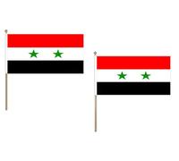 AZ FLAG Pacco 10 Bandiere Siria 45x30cm con Asta di Legno - Bandiera SIRIANA 30 x 45 cm