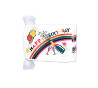 AZ FLAG Q_719 Ghirlanda 20 Bandiere Champagne Happy Birthday in Poliestere, 45 cm x 30 cm