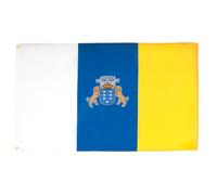 AZ FLAG - Set di 2 bandiere Canarie - 90 x 60 cm - Bandiera delle Canarie - Spagna 100% poliestere con occhielli metallici incorporati