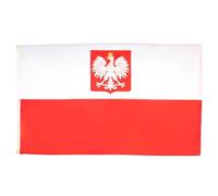 AZ FLAG - Set di 5 bandiere polacche con aquila, 150 x 90 cm, bandiera polacca 100% poliestere, con occhielli metallici incorporati