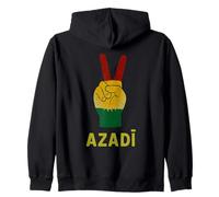 Azadi Kurdistan Segno di Vittoria Bandiera curda libertà Kurdistan Felpa con Cappuccio