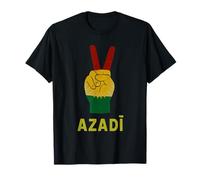 Azadi Kurdistan Segno di Vittoria Bandiera curda libertà Kurdistan Maglietta