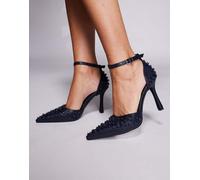Azalea Wang - Bessetta - Scarpe con tacco blu navy con borchie 36