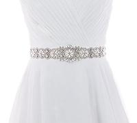 azaleas Cintura da donna sottile da sposa con cristalli, fascia per matrimonio, damigella d'onore, accessorio per abito da ragazza 40,6 cm, nero, taglia unica