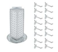 Azar Displays 700220-CLR-2C16 - Espositore da banco a quattro lati da 10,2 cm di larghezza x 30,5 cm di larghezza x 30,5 cm, con ganci di bloccaggio, trasparente