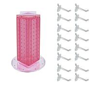 Azar Displays 700220-PNK-2C16 - Espositore da banco a quattro lati da 10,2 cm di larghezza x 30,5 cm di larghezza x 30,5 cm, con ganci di bloccaggio, colore: rosa