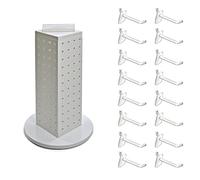 Azar Displays 700220-WHT-2W16 - Espositore da banco girevole a quattro lati, 10,2 x 30,5 cm, con ganci di bloccaggio da 5,1 cm, colore: bianco
