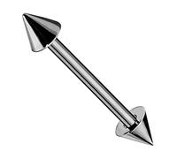 AZARIO LONDON G23 Grade Solid Titanium 14 Gauge (1,6 mm) - 6 mm lunghezza bilanciere dritto con cono lingua Piercing