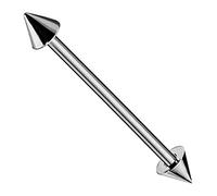 AZARIO LONDON G23 Grade Solid Titanium 14 Gauge (1,6 mm) - 6 mm lunghezza bilanciere dritto con cono lingua Piercing