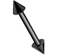 AZARIO LONDON Piercing a bilanciere in acciaio inox anodizzato da 4 mm con cono da 1,2 mm, per sopracciglio, cartilagine dell'orecchio, trago, 10mm Length, acciaio chirurgico anodizzato, Nessuna