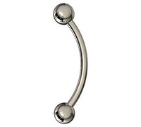 AZARIO LONDON Piercing per il corpo in titanio con filettatura interna G23, calibro 16, curvo, per piercing al corpo, Titanio di grado G23, Nessuna pietra preziosa