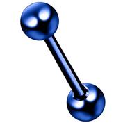 AZARIO LONDON Piercing per lingua in titanio anodizzato G23, calibro 14, con sfera, 18mm Length - 6mm Ball, Anodizzato, Nessuna pietra preziosa