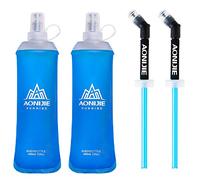 Azarxis Borraccia da Corsa Borraccia Morbida Running Borraccia Ciclismo Bici MTB Sacca Idrica Soft Flask Porta Borracce Trail Running (A - 450ml - 2 Borracce con Tubo)