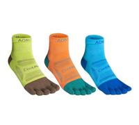 Azarxis Calzini Running Uomo Donna Calze con 5 Dita Traspiranti e Antiscivolo Calze Separate da Caccio Ciclismo Corsa Trail Trekking (C2-3 coppie, S)