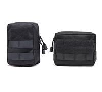 Azarxis Marsupio Tattico Borsello da Cintura Militare Borsa Tattica in Nylon Borsa Militare Porta Oggetti Borsello Tattico per Uomo Donna (#05 Nero (15x11x6cm + 16,5x11,5x4cm) - 2 Borse)