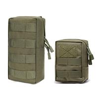 Azarxis Marsupio Tattico Borsello da Cintura Militare Borsa Tattica in Nylon Borsa Militare Porta Oggetti Borsello Tattico per Uomo Donna (#04 Verde (15x11x6cm + 21x11x5cm) - 2 Borse)