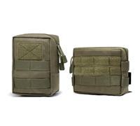 Azarxis Marsupio Tattico Borsello da Cintura Militare Borsa Tattica in Nylon Borsa Militare Porta Oggetti Borsello Tattico per Uomo Donna (#05 Verde (15x11x6cm + 16,5x11,5x4cm) - 2 Borse)